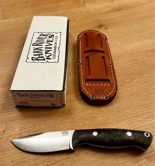 Bark River North Country EDC CPM 154, Black Canvas Micarta