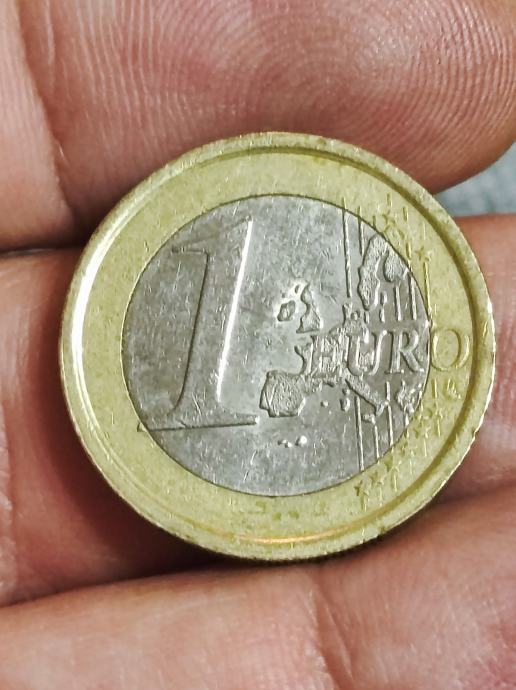 Kovanica 1 euro Italija 2006 sa greškama, bez zvjezdica, zanimljiva