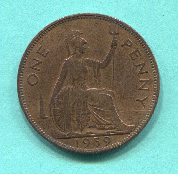 1 PENNY 1939. VELIKA BRITANIJA, Bronca