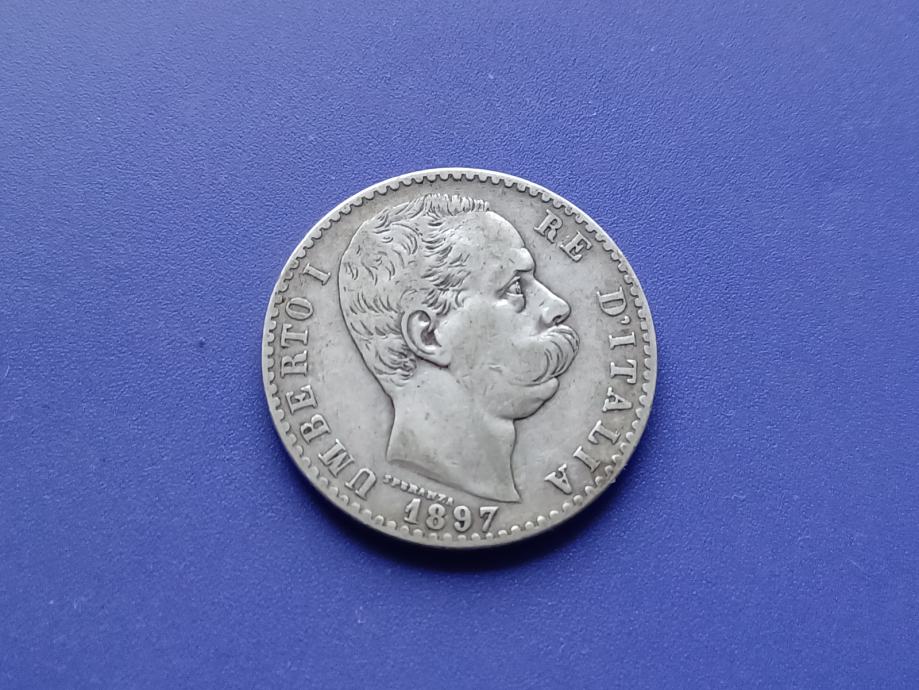 2 LIRE 1897-ITALY (ITALIJA)-UMBERTO I-SREBRO-RIJETKO