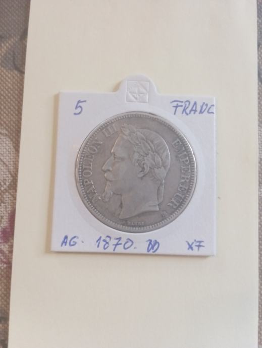 5 Franaka 1870. BB. Ag.