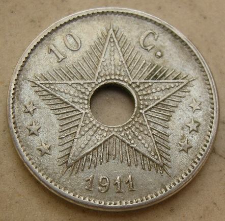 BELGIAN CONGO 10 CENTIMES 1911