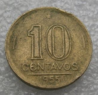 BRAZIL 10 CENTAVOS 1955