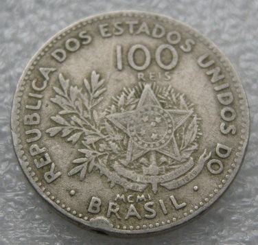 BRAZIL 100 REIS 1901