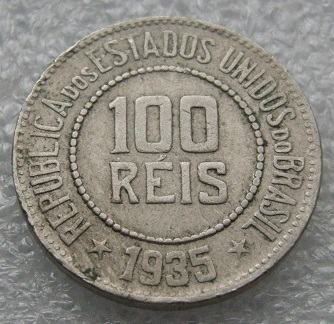 BRAZIL 100 REIS 1935