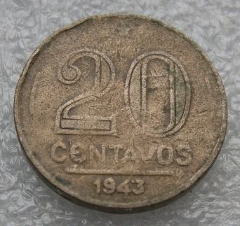 BRAZIL 20 CENTAVOS 1943