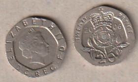 BRITANIA TWENTY PENCE 2006.2007 COPER-NIKAL KOM 2 €