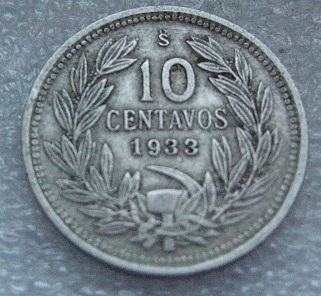 CHILE 10 CENTAVOS 1933