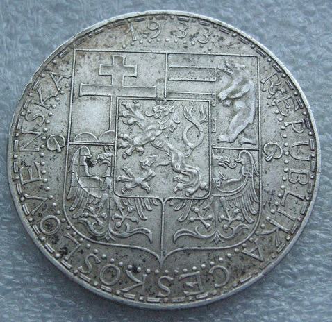 CZECHOSLOVAKIA 20 KORUN 1933 Silver