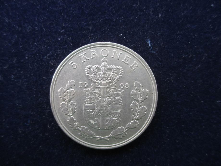 DANSKA - 5 kruna - kronor - 1968.