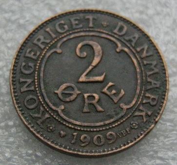 DENMARK 2 ORE 1909