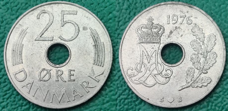 Denmark 25 öre, 1976 +/