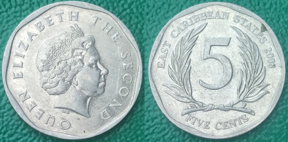 Eastern Caribbean 5 cents, 2008 ***/