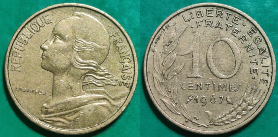 France 10 Centimes 1967