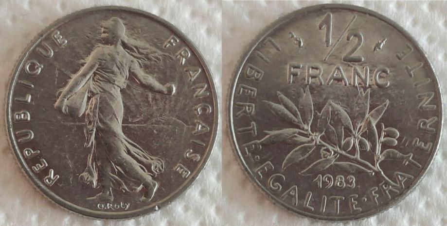 France ½ franc, 1983 **/