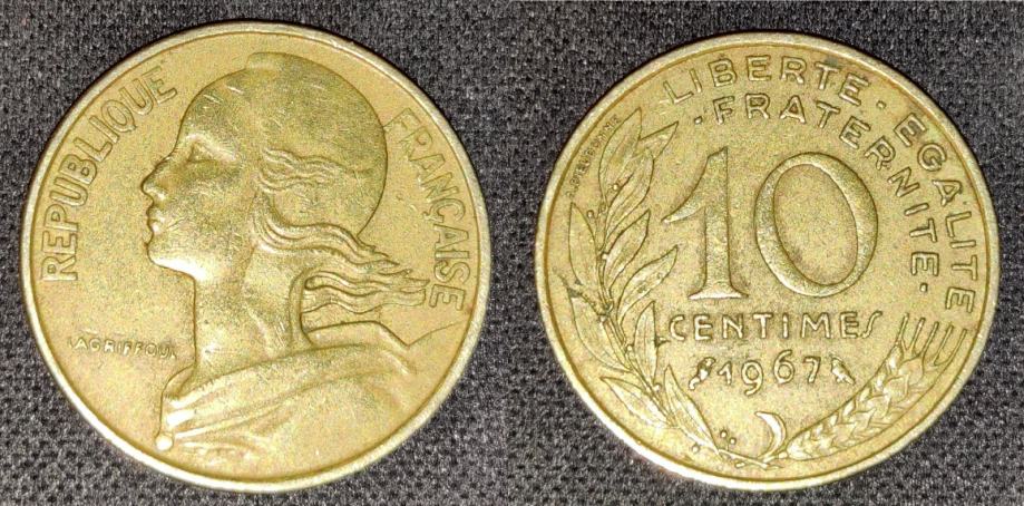 France 10 Centimes 1967