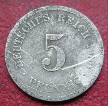 GERMANY-EMPIRE 5 PFENNIG 1900A