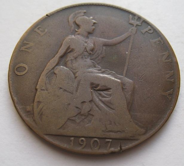 GREAT BRITAIN 1 PENNY 1907