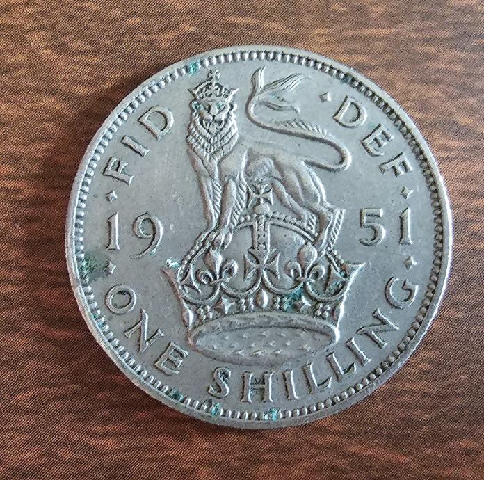 GREAT BRITAIN- ONE SHILLING 1951.