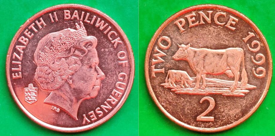 Guernsey 2 pence, 1999 UNC ***/