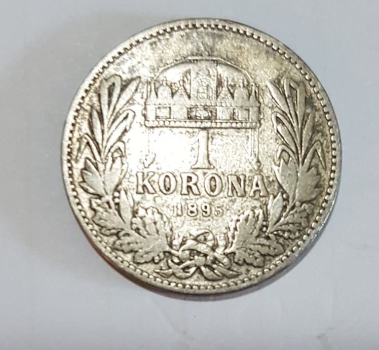 Hungarian Korona - kovanica od 1 Korone, Silver, god. 1895