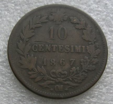 ITALY 10 CENTESIMI 1867.OM.