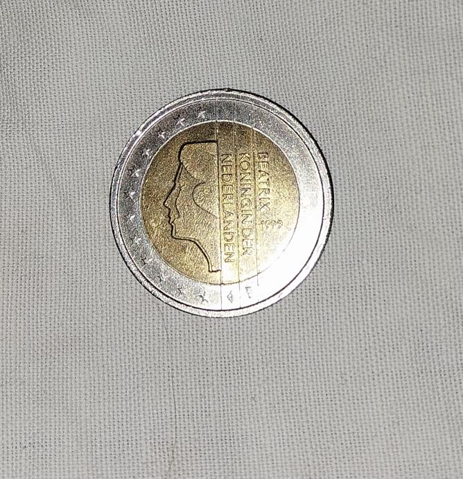 Kovanica 2 euro kraljica Beatrix Nizozemska