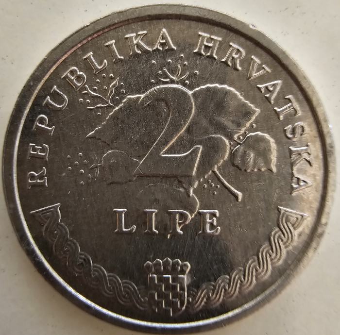 Kovanica 2 Lipe (Hrvatska) 2007.