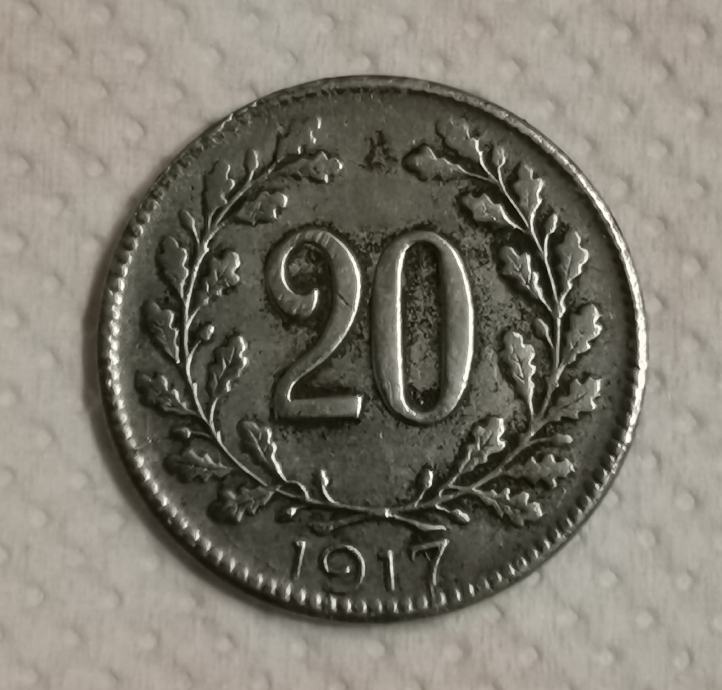 KOVANICA 20 FILLER 1917.