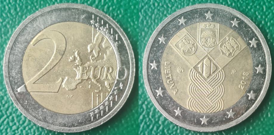 Lithuania 2 euro, 2018 100th Anniversary - Baltic States ***/