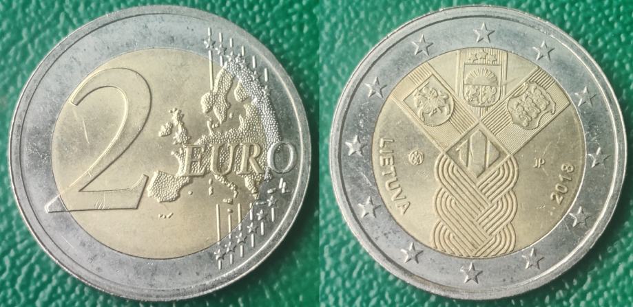 Lithuania 2 euro, 2018 100th Anniversary - Baltic States ***/