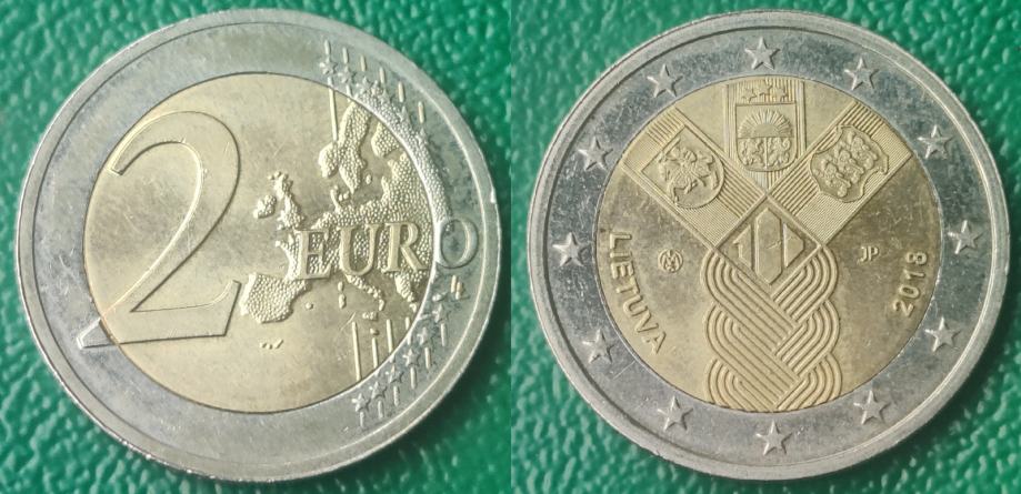 Lithuania 2 euro, 2018 100th Anniversary - Baltic States ***/