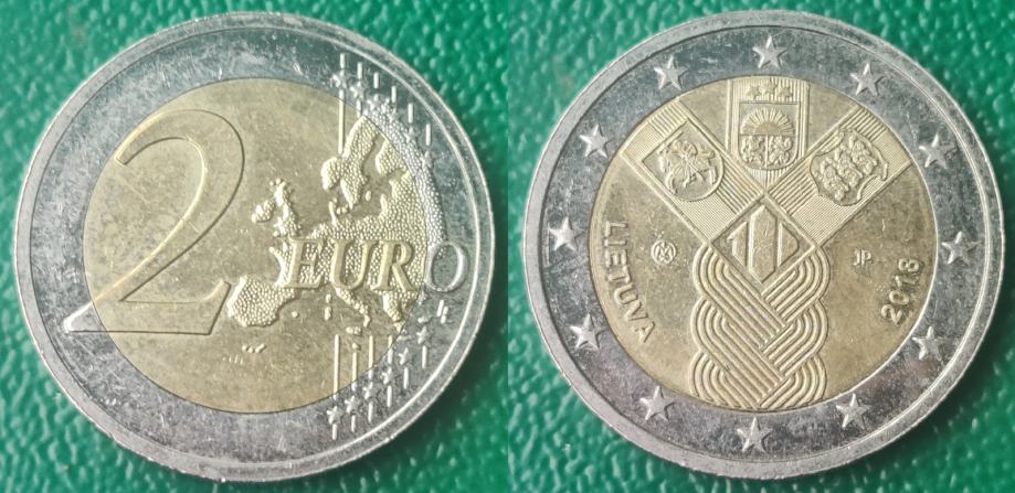 Lithuania 2 euro, 2018 100th Anniversary - Baltic States ***/