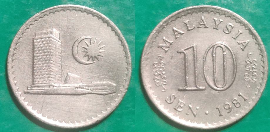 Malaysia 10 sen, 1981 W/o **/