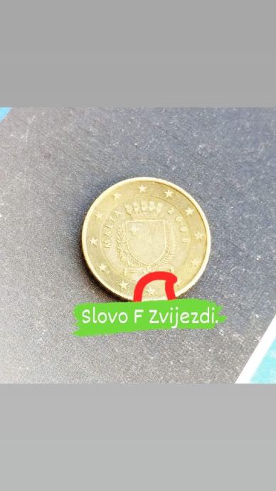 Malta Kovanica Zvijezdi F...)Slovo 50.centi 2008 Godine