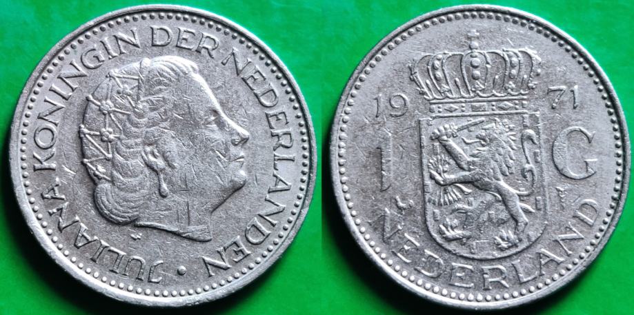 Netherlands 1 gulden, 1971