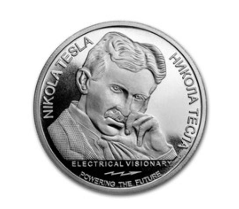 Nikola Tesla 1oz srebro