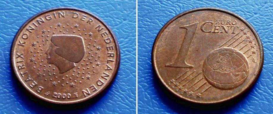 NIZOZEMSKA NETHERLANDS 1 EURO CENT 2000 KM.234