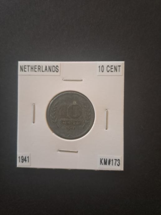 Nizozemska (Netherlands) 10 Cent 1941