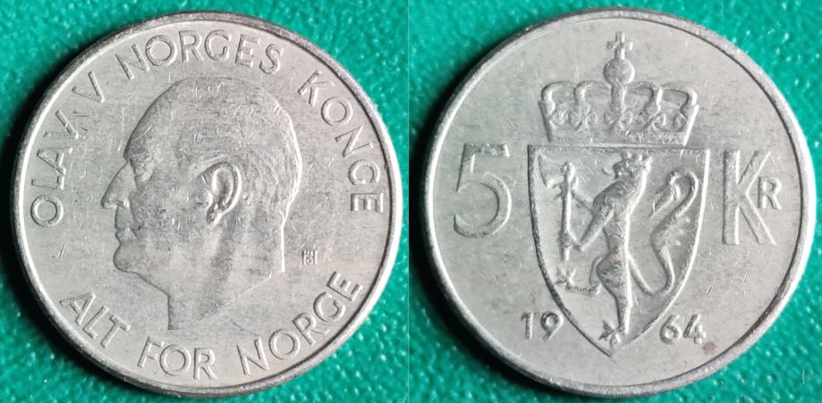 Norway 5 kroner, 1964 ***/