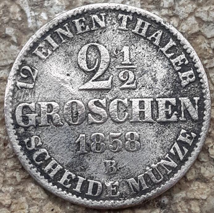 Oldenburg 2 i 1/2 groša,1858 B