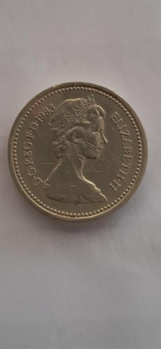 one pound 1983 elizabeth II error greška