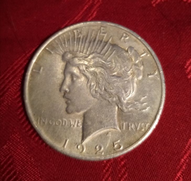 PEACE dollar, ONE DOLLAR 1925,Srebro, rijeđa godina