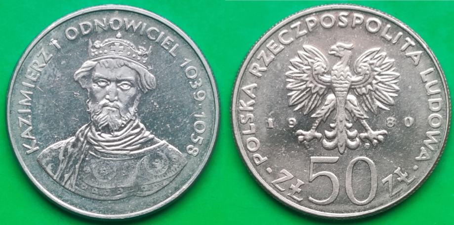 Poland 50 zlotych, 1980 Duke Kazimierz I Odnowiciel ***/