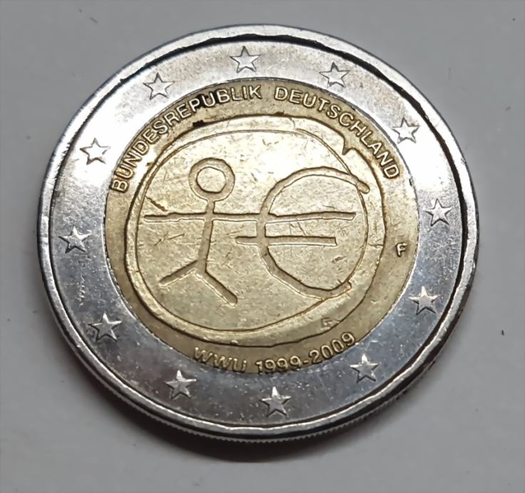 PRIGODNA KOVANICA REPUBLIKA NJEMAČKA DEUTSCHLAND WWU 1999-2009. 2 EURO