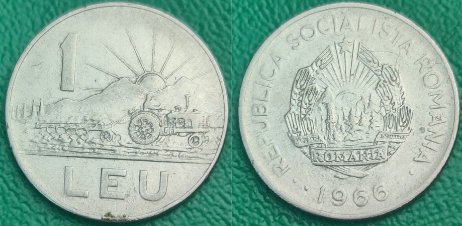 Romania 1 leu, 1966 +/