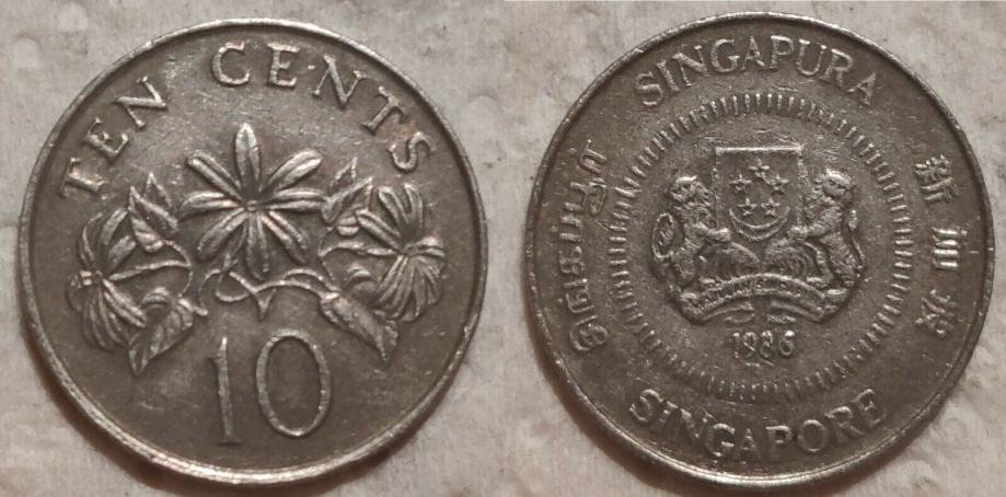 Singapore 10 cents, 1986 **/