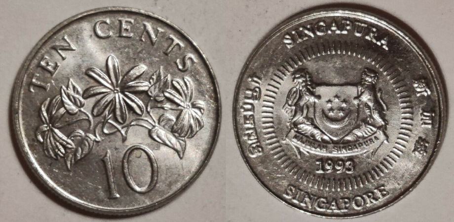 Singapore 10 cents, 1993 **/