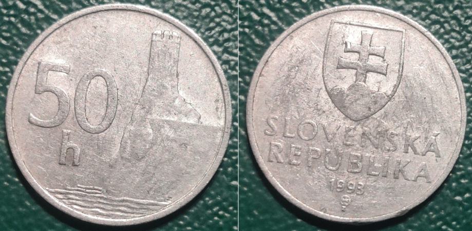 Slovakia 50 halierov, 1993 +/