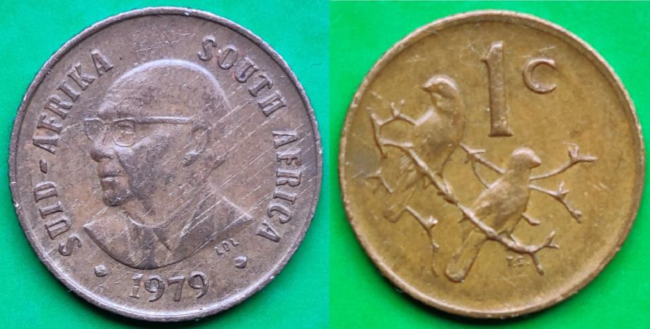 South Africa 1 cent 1979 End of Nicolaas Johannes Diederichs' Presiden